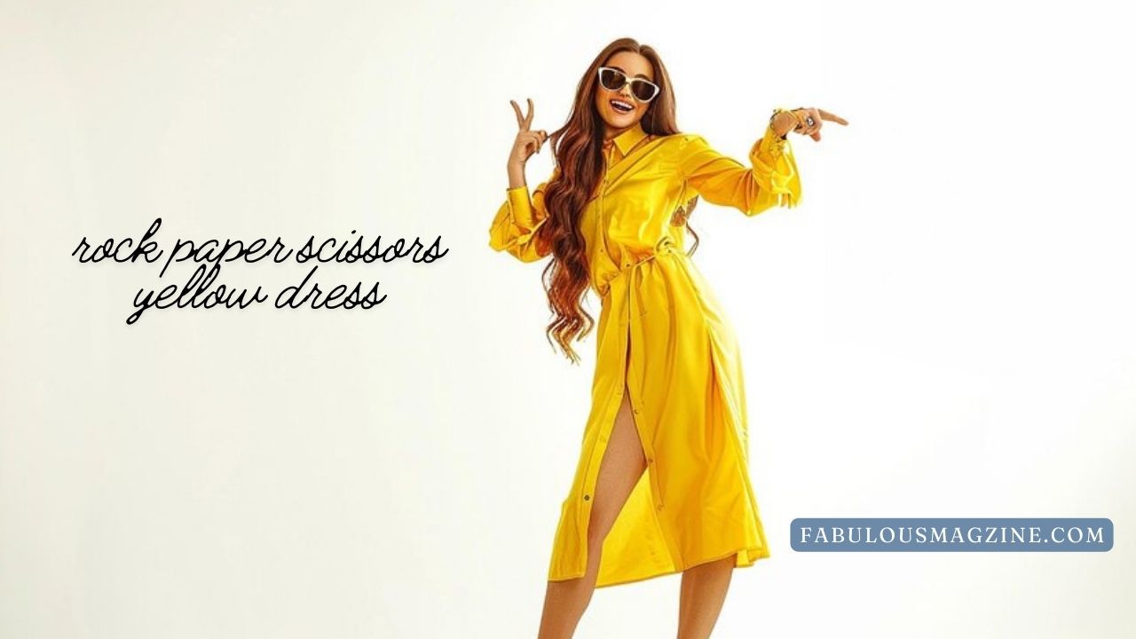 rock paper scissors yellow dress